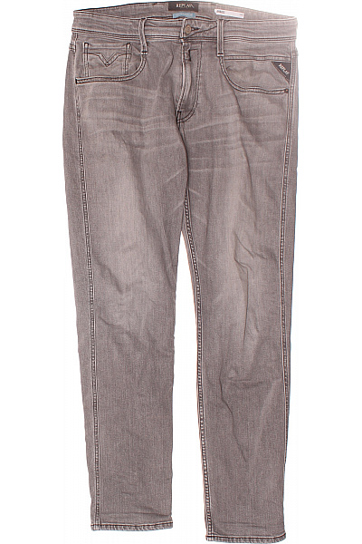 REPLAY Pánské Rovné Džíny Šedé Vel. 33