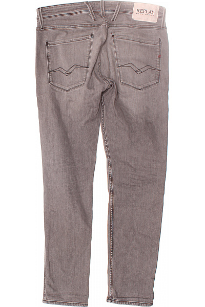 REPLAY Pánské Rovné Džíny Šedé Vel. 33