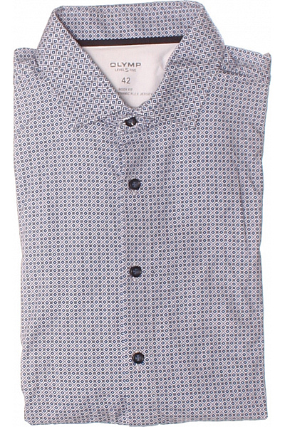Vzorovaná Pánská Košile Modrá OLYMP Second hand Vel. 42 | OLYMP | obrázek 2