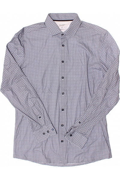 Vzorovaná Pánská Košile Modrá OLYMP Second hand Vel. 42 | OLYMP | obrázek 3