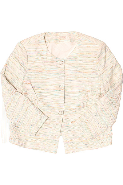Christian Berg Bavlněný dámský blejzr krémový pruhované elegantní krátké s knoflíky Vel. 38 | Christian Berg | obrázek 2