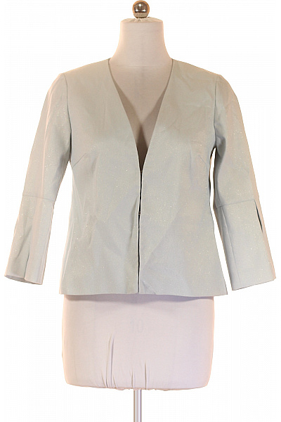 Barbara Schwarzer Dámský blejzr světle šedý třpytivé krátké elegantní na zip bez klop Velikost EU 38 | Barbara Schwarzer | obrázek 2