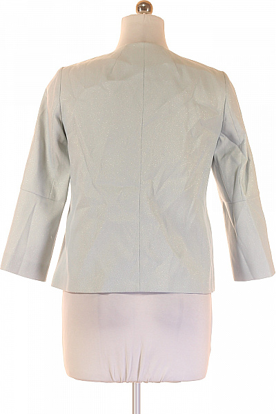 Barbara Schwarzer Dámský blejzr světle šedý třpytivé krátké elegantní na zip bez klop Velikost EU 38 | Barbara Schwarzer | obrázek 3