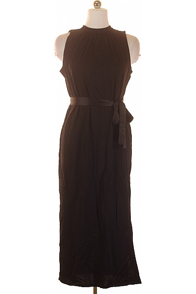 marella Černé dlouhé šaty bez rukávů s páskem elegantní Velikost L | marella | obrázek 2