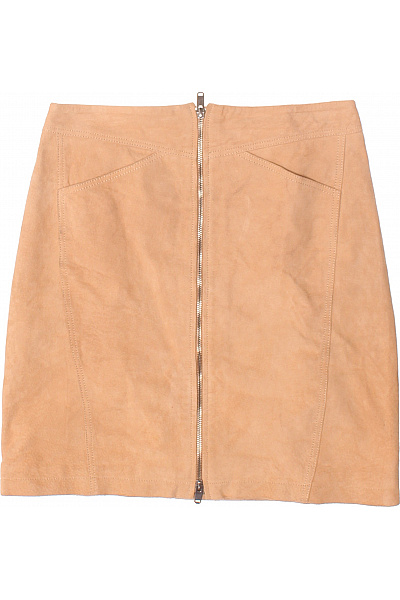  Sukně áčková Kožená Béžová MANGO Vel. M