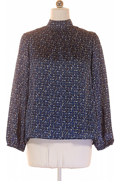 ZERO Dámská Polyesterová Halenka Modrá Vzorovaná Elegantní S Dlouhým Rukávem Velikost 40