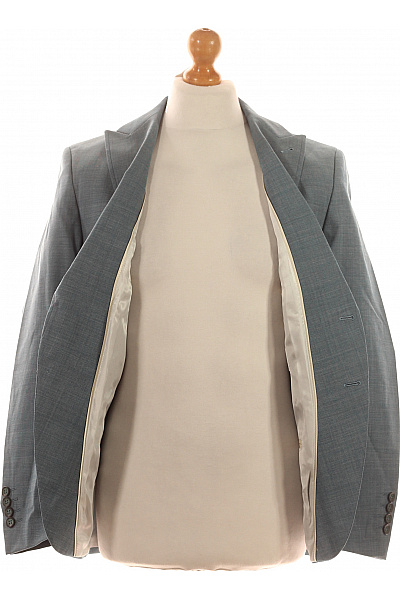 Společenské Pánské Sako Vlněné Modré WILVORST Vel. 46 | WILVORST | obrázek 3