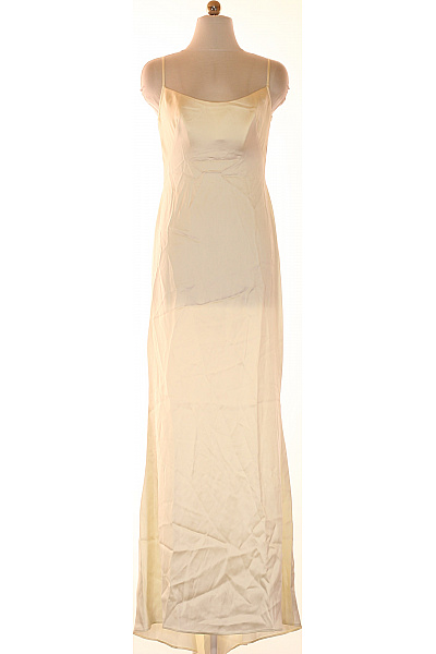 MADE IN ITALY Dlouhé šaty na ramínka společenské saténové jednoduché Velikost IT 44 | MADE IN ITALY | obrázek 2