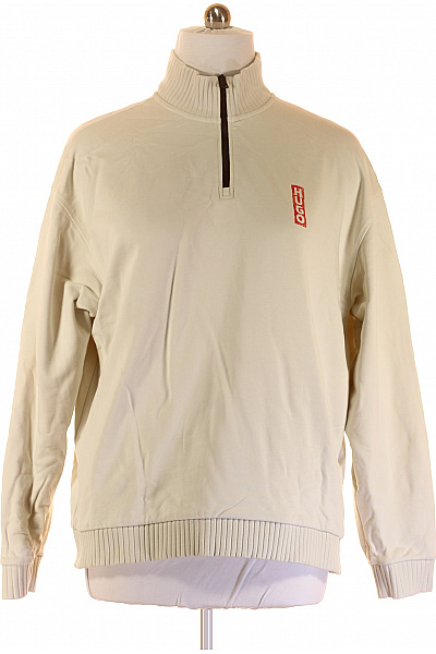 Pánská Mikina Bez Zapínání Bílá Hugo Boss Vel. XXL