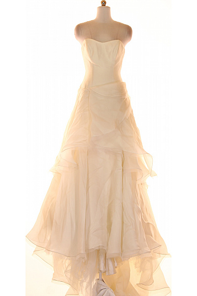 Svatební šaty  Šaty Hedvábné Béžové Second Hand Vel. 40