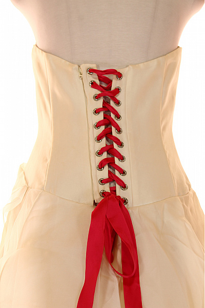 Svatební šaty  Šaty Hedvábné Béžové Second hand Vel. 40 | Unimoda | obrázek 3