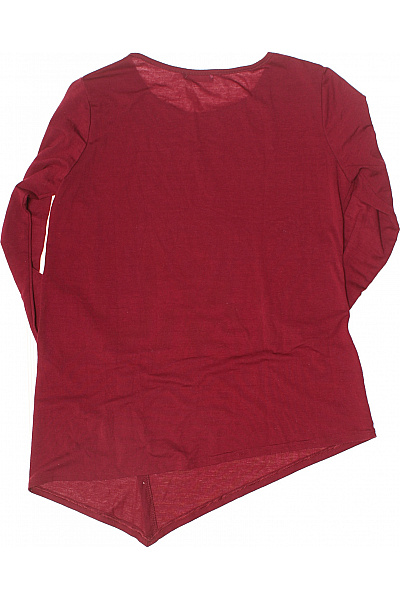 Dámská bordó tuniková halenka dlouhý rukáv asymetrická knoflíky úpletová Velikost M | Unimoda | obrázek 3