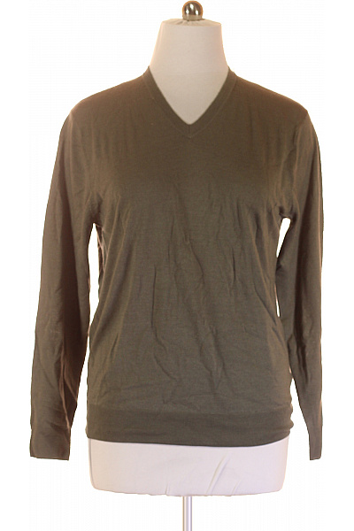 Pánský Pulovr Vlněný Khaký HACKETT Vel. XL