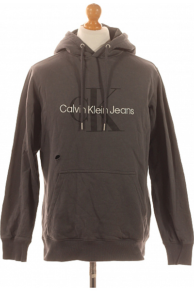 Pánská Mikina Bez Zapínání Šedá Calvin Klein Vel. L