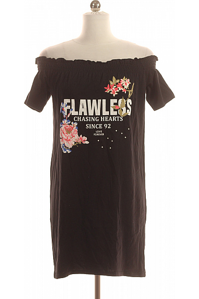 Tričkové  Šaty Černé River Island Vel. 34