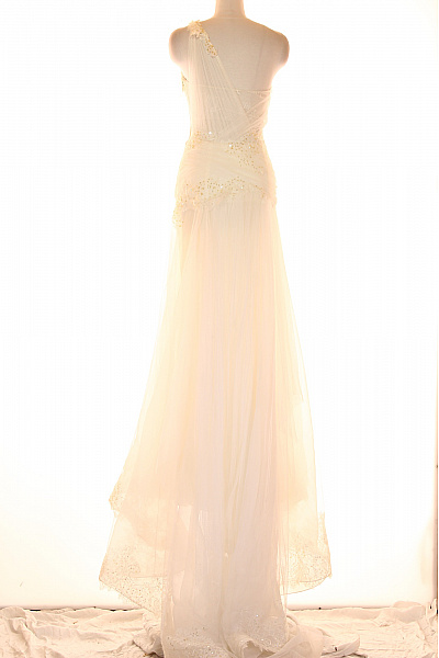 Svatební šaty  Šaty Hedvábné Béžové Vel. 44 | atelier | obrázek 3