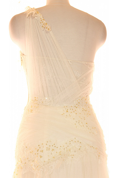 Svatební šaty  Šaty Hedvábné Béžové Vel. 44 | atelier | obrázek 4