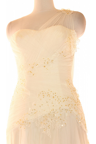 Svatební šaty  Šaty Hedvábné Béžové Vel. 44 | atelier | obrázek 5