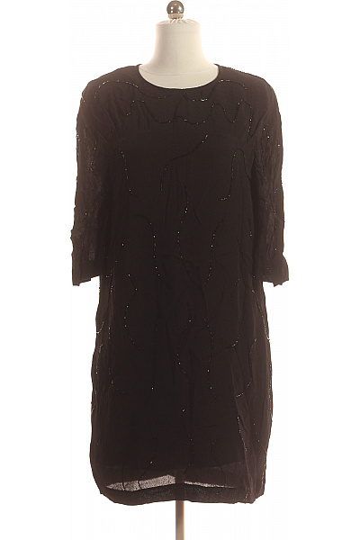 MANGO  Šaty S Ozdobami Černé Vel. M