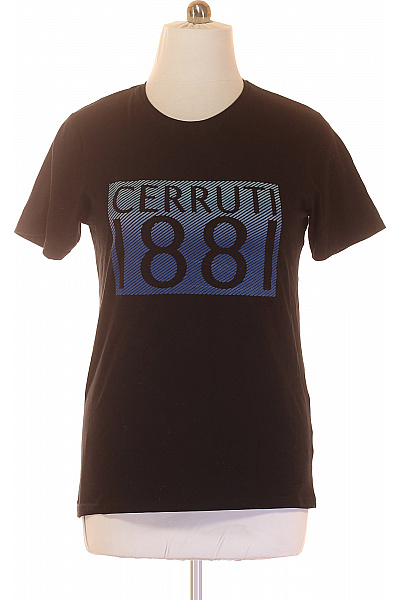 Pánské Tričko s Potiskem Černé CERRUTI Vel. XL