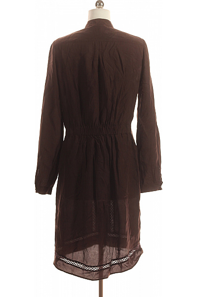 Hugo Boss Košilové  Šaty Hedvábné Hnědé Second hand Vel. 36