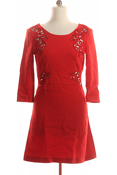 SISLEY šaty s Krátkým Rukávem a  Krajkou Chybí štítek Červené