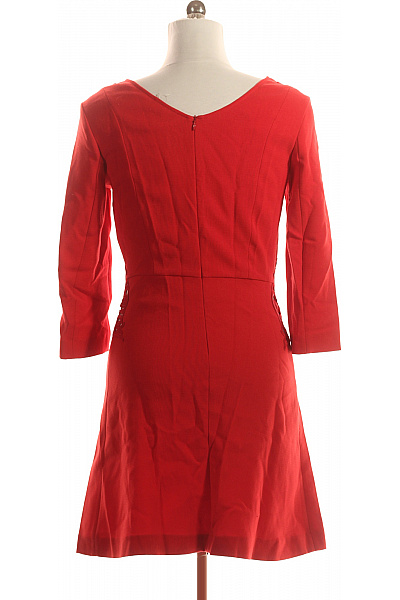 SISLEY šaty s Krátkým Rukávem a  Krajkou Chybí štítek Červené