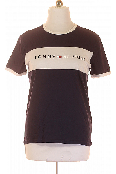 TOMMY HILFIGER Pánské Tričko s Potiskem Modré Vel. L