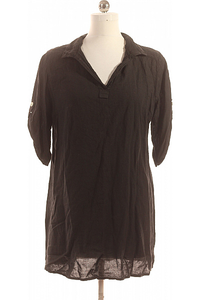 Halenka Lněná Černá Outlet Vel. 50/52