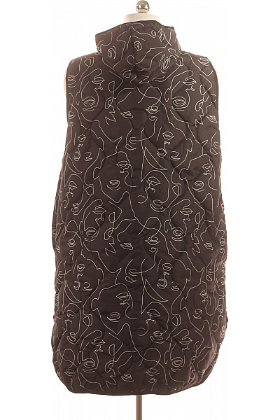 Dlouhá Dámská Vesta Černobílá