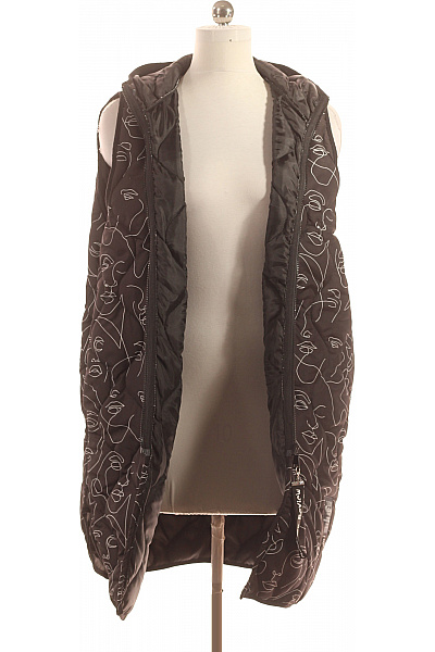 Dlouhá Dámská Vesta Černobílá