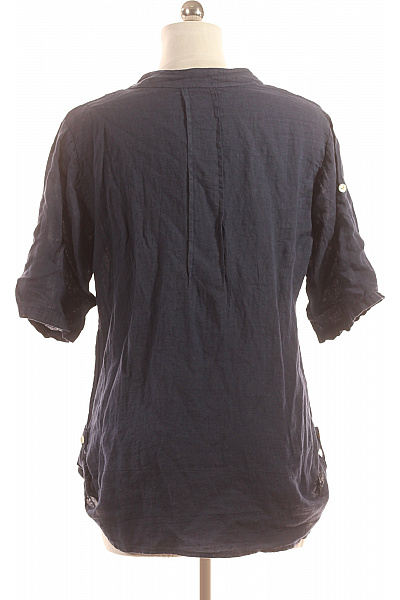  Halenka Jednobarevná Lněná Modrá Vel. 50/52