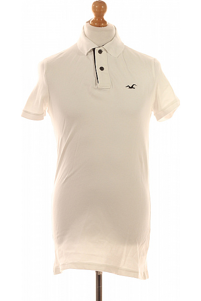 Pánské Tričko s Límečkem Bílé Hollister Second hand Vel. S | Hollister | obrázek 2