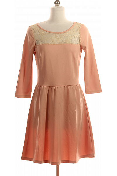 NOA  Šaty S Krajkou Růžové Vel. S