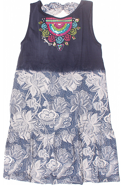 DESIGUAL Dívčí Šaty Bavlněná Modrá Outlet