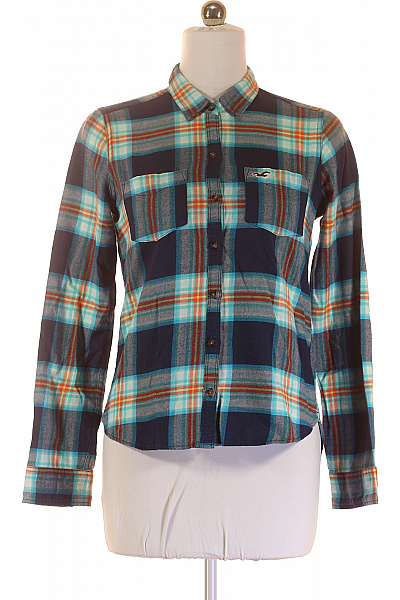 Hollister Kostkovaná Dámská Košile Modrá Vel. M