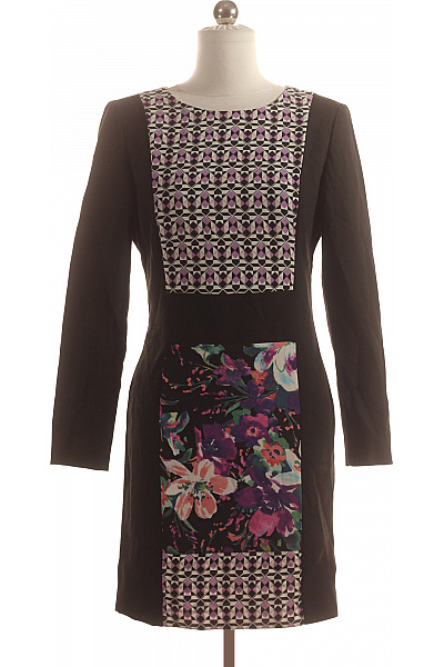 Sportmax  Šaty s Květinovým Potiskem Černé Second hand