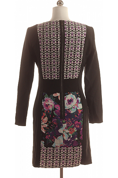 Sportmax  Šaty s Květinovým Potiskem Černé Second hand