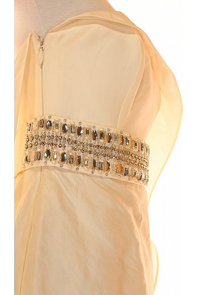 Šaty Hedvábné Béžové Second hand Vel. 40