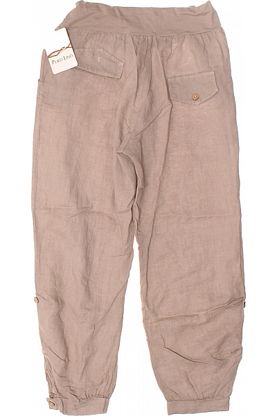 Dámské Kalhoty Letní Lněné Béžové Outlet Vel. 50/52