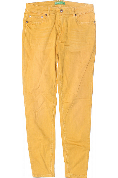 Dámské Kalhoty Žluté BENETTON Second hand Vel. 28