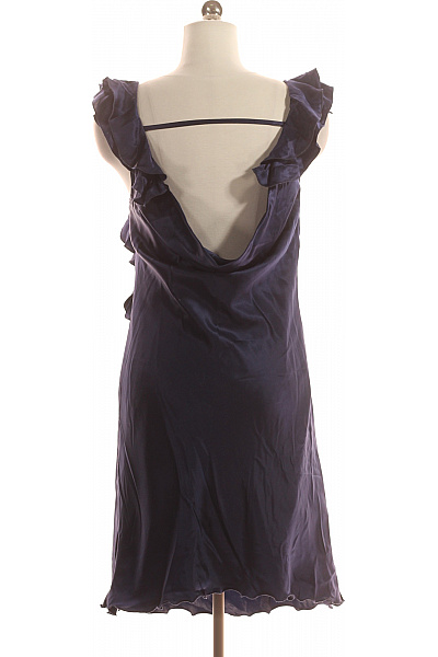 PATRIZIA  PEPE Šaty s Ramínky Hedvábné Modré Second hand Vel. 42 | PATRIZIA  PEPE | obrázek 3