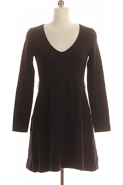 SISLEY Šaty Vlněné Černé Vel. XS