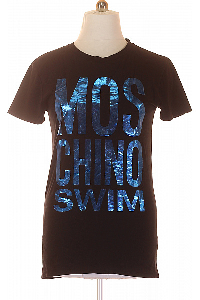 Pánské Tričko S Potiskem Černé MOSCHINO Second Hand Vel. XS