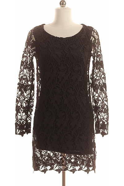  Šaty S Krajkou Černé MANGO Vel. XS