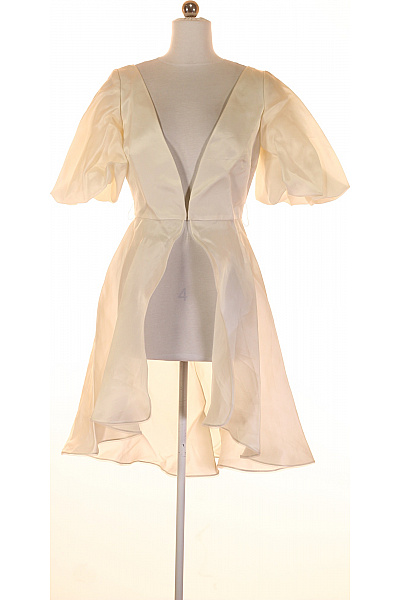 Svatební šaty  Šaty Hedvábné Béžové Second Hand Vel. 42