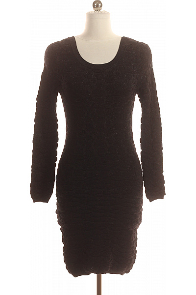  Šaty Pletené Černé MANGO Vel. XS