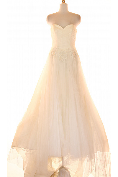 Svatební šaty  Šaty Hedvábné Béžové Vel. 44