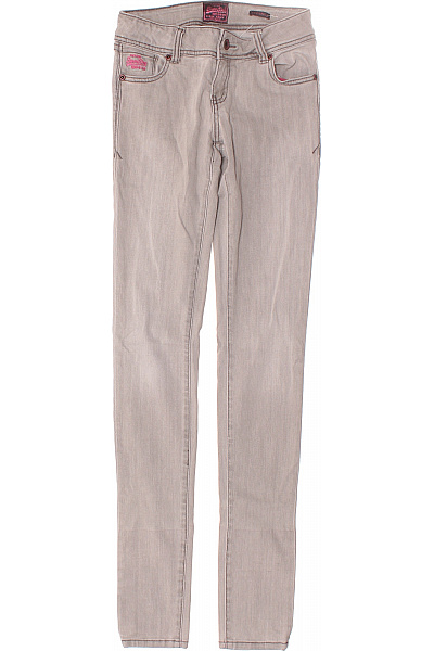 Boyfriend Dámské Džíny Šedé SUPERDRY Second Hand Vel. 25/30