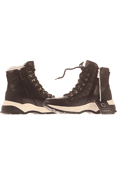 CARMELA Dámské Kotníkové Boty Kožené Černé